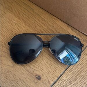 Quay Australia Black Aviator Sunglasses